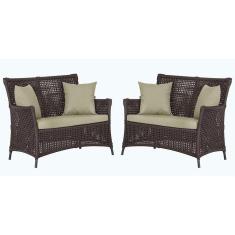 Imagem de 2 Sofás área Externa Igapó Alumínio Preta Corda Náutica E7 Marrom