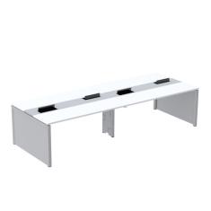 Imagem de Mesa de Plataforma Dupla para 4 Pessoas Corporativa 160x140/4p Branco/Cinza