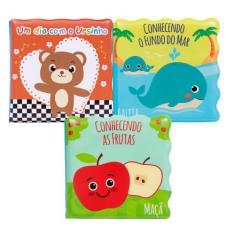 Imagem de Brinquedo para hora do banho infantil bebe menino menina kit 3 livrinh