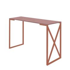 Imagem de Mesa De Escritório Computador 90cm Bex Industrial Ferro Bronze MDF Rose - Ahz Móveis