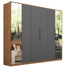 Imagem de Guarda Roupa Casal 6 Portas 2 Espelhos Atrice Amêndola Touch Grafito D