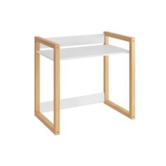 Imagem de Mesa Zoe Infantil com Regulagem de Altura Branco Fosco/Madeira Natural - Reller