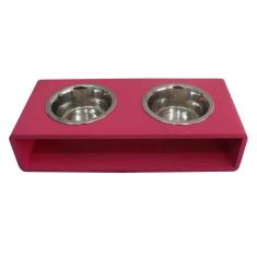 Imagem de Comedouro Modern Duplo Pink Para Cães E Gatos - Tam. G