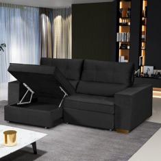 Imagem de Sof  Ba  Retr til E Reclin vel 5 Lugares 250cm Veludo Nobre L