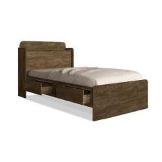 Imagem de Cama Tamires Baú 2 Gavetas Solteiro Castanho  Vj Móveis