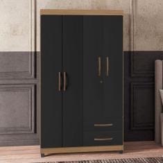 Imagem de Guarda Roupa Solteiro 4 Portas Paulista Nature Grafite