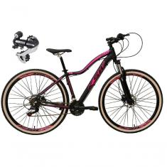 Imagem de Bicicleta Aro 29 Ksw Mwza 24v Câmbio Shimano Acera K7 Garfo Trava Freio A Disco - Preto/rosa Tam.17