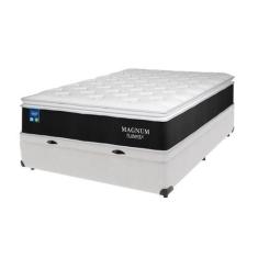 Imagem de Cama Box Casal Baú Branco e Colchão Magnum Plumatex Pillow Top High Te