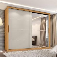 Imagem de Guarda-roupa Casal 8 Espelhos 2 Portas de Correr Essencial Cinamomo/Ar