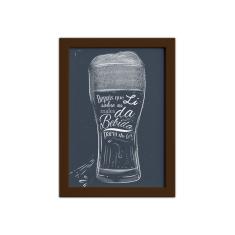Imagem de Quadro Frase Boteco Males Moldura Marrom 33x43cm