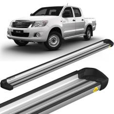 Imagem de Estribo Lateral Hilux 2005 A 2015 Aluminio Prata Keko K1
