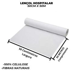 Imagem de Lençol Papel p/ Maca Hospitalar 50cmx50m Branco