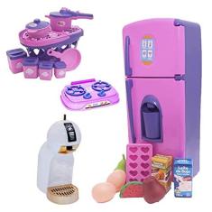 Imagem de Cozinha Brinquedo Menina Eletro Fogão Panelas Comidinha 20pç