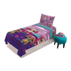 Imagem de Jogo de Cama Infantil Lepper Lol Solteiro 3 Peças Microfibra Roxo