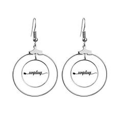 Imagem de Brincos modernos com citação Desplug Art Deco, brincos pendentes e argola