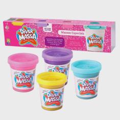 Imagem de Kit com 4 Massinhas Glitter Divertoys 8123