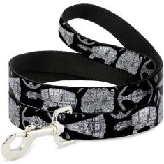 Imagem de Coleira para animais de estimação Star Wars, coleira para cães, navios e veículos Star Wars cinza preto, 1,0 m de comprimento, 2,5 cm de largura