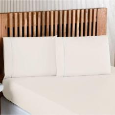 Imagem de Jogo De Lençol Queen Percal 200 Fios 3 Peças - Palha