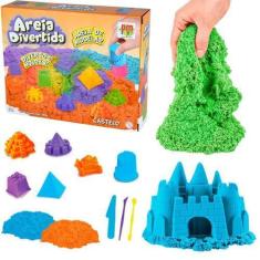 Imagem de Massinha Areia Cinética Divertida Sensorial + Moldes 300G - Dm Toys