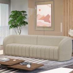 Imagem de Sofá Decorativo Sala de Estar 332cm Adam 4 Lugares Boucle Bege G45 - Gran Belo