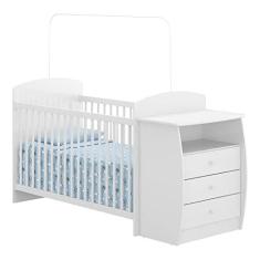 Imagem de Berço Cômoda com Colchão Incluso Colinho de Mãe Multimóveis Fg2951 Branco