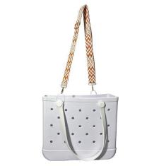 Imagem de Alças removíveis com alça de arame de aço inoxidável para acessórios de bolsa Bogg, alça transversal ajustável de ombro largo com aro de arame para mulheres, bolsa de mão de borracha para praia