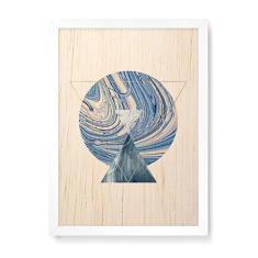 Imagem de Arte Maníacos Quadro Decorativo em Madeira Geométrico Círculo Mesclado  - 23x16,25cm (Moldura caixa em laca )