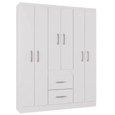 Imagem de Guarda Roupa Milão 6 Portas 2 Gavetas Casal Poquema Cor Branco