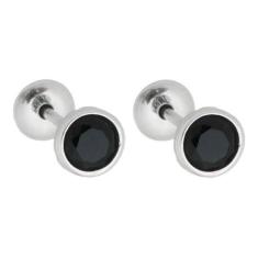Imagem de Brincos Zircônia 5mm Tarracha Baby Infantil Prata 925 Inf60 - Mga-Br