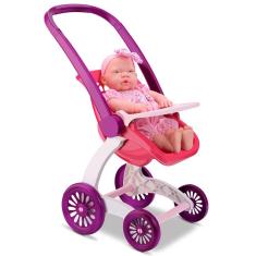 Imagem de Carrinho De Boneca Passeio Brinquedo Confort Meninas Rosa