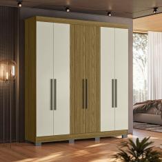 Imagem de Guarda Roupa Dakota 6 Portas Freijo Frj Ac Off White Ac Freijo Frj Ac - Olivar Móveis