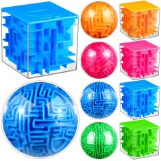 Imagem de Conjunto de quebra-cabeças Sratte 8 peças de bola de labirinto 3D com 4 labirintos portadores de dinheiro