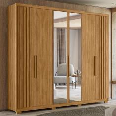 Imagem de Guarda Roupa Casal 6 Portas com Espelho 4 Gavetas Araguaia