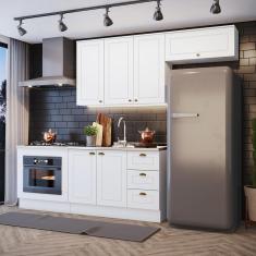 Imagem de Cozinha Compacta 04 Peças com Aéreo Geladeira Amy Casa 812 - Branco HP