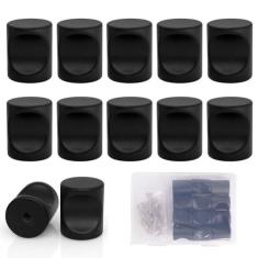 Imagem de Xiufortion 12 puxadores cilíndricos de liga de alumínio puxadores de gaveta com elementos de design côncavos para armários, guarda-roupas, gavetas, caixas de brinquedos, portas, artesanato, bricolage,