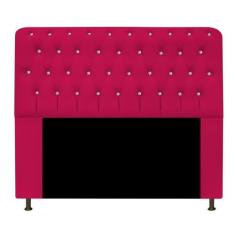 Imagem de Cabeceira Lady Estofada com Strass 140 cm para Cama Box de Casal Suede