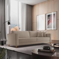 Imagem de Sofá Fixo 3 Lugares Milão 188cm X 90cm X 88cm Bege