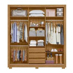 Imagem de Guarda Roupa Casal com 3 Portas de Correr 202x222cm Canadá Moval Freijó Off White