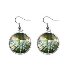 Imagem de Brinco pendente de prata com imagem de planta de folha verde joia feminina