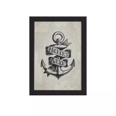 Imagem de Quadro Vintage Náutico Âncora Moldura  22x32cm