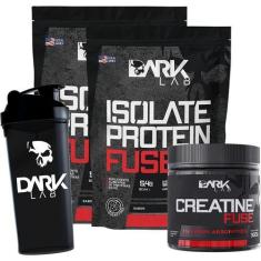 Imagem de Kit 2X Isolate Protein Fuse + Creatina 300G + Coqueteleira 700ml Dark