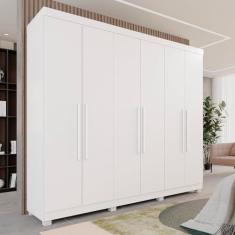 Imagem de Guarda-Roupa Casal 6 Portas 3 Gavetas Roma Espresso Móveis Branco