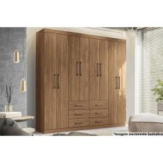 Imagem de Guarda Roupa 8 Portas e 6 Gavetas Liverpool Jatoba - Santos Andirá