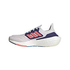 Imagem de adidas Tênis de corrida feminino Ultraboost 22, Branco cristal/turbo/índigo legado, 38