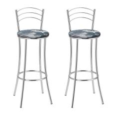 Imagem de Kit 2 Banquetas Cromadas Bc26-a E510 Cromado/Estampado