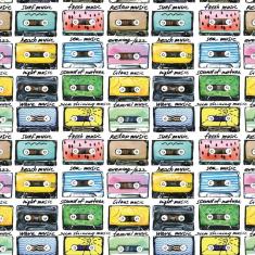 Imagem de Papel de Parede Vintage Fitas K7 2,70x0,57m