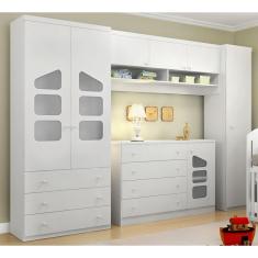 Imagem de Quarto Infantil Modulado com Guarda Roupa de 1 Portas e 1 de Portas , Modulo Aéreo e Cômoda Eloísa Móveis Phoenix 