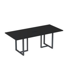 Imagem de Mesa de Reunião Retangular com Power Box 200x90cm Mr2000p25tub Preto/Grafito