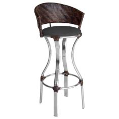 Imagem de Banqueta Alta Conforto De Alumínio E Fibra Sintética Pedra Ferro/preto