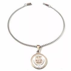 Imagem de Pulseira Aço Inox Nutrição Nutricionista Detalhe Branco